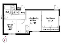 東京メトロ南北線 西ケ原駅 徒歩9分の賃貸マンション 1階1SLDKの間取り