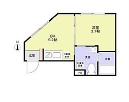 西武有楽町線 練馬駅 徒歩9分の賃貸マンション 5階1DKの間取り