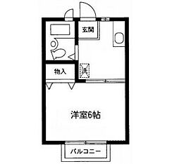 都営大江戸線 豊島園駅 徒歩9分の賃貸アパート 2階1Kの間取り