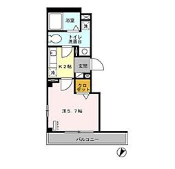西武有楽町線 練馬駅 徒歩4分の賃貸マンション 3階ワンルームの間取り