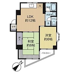 東京メトロ南北線 駒込駅 徒歩8分の賃貸マンション 8階2LDKの間取り