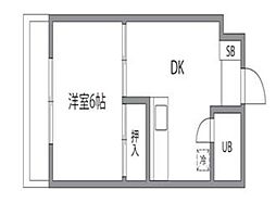 東京メトロ丸ノ内線 池袋駅 徒歩8分の賃貸マンション 2階1DKの間取り