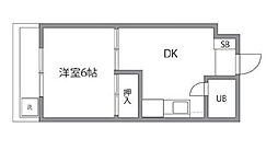 東京メトロ丸ノ内線 池袋駅 徒歩8分の賃貸マンション 1階1DKの間取り