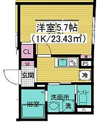 都営三田線 西巣鴨駅 徒歩4分の賃貸マンション 1階1Kの間取り