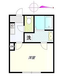 東京メトロ有楽町線 氷川台駅 徒歩6分の賃貸アパート 1階1Kの間取り