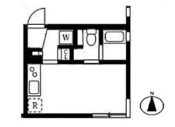 都営大江戸線 豊島園駅 徒歩2分の賃貸マンション 3階ワンルームの間取り