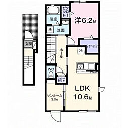 メゾンヒカリ 1LDKの間取図画像