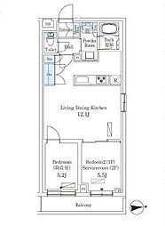 プラネソシエプラス桜台 2LDKの間取図画像
