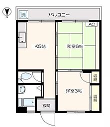 いずみマンション 2Kの間取図画像