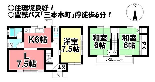 曙町　中古戸建(3LK)の間取り