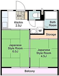 ハイツ寿賀 2階2Kの間取り