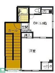 第二山西ビル 3階1DKの間取り