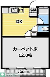 三晴マンション 1階1DKの間取り