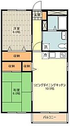 メゾン・ド・ソレイユ 1階2LDKの間取り