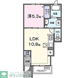 ミルト・ラフレシール 1階1LDKの間取り