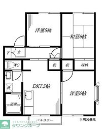 サニープラザ 2階3DKの間取り