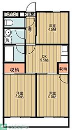 メゾンタグチ 3階3DKの間取り
