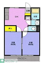 マルカマンション 1階2DKの間取り