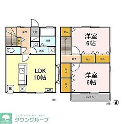 ルミエール 1階2LDKの間取り