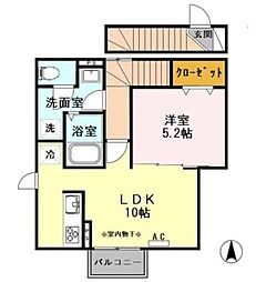 M.横田 2階1LDKの間取り
