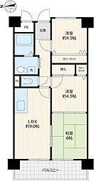 リーセントレジデンス 6階3LDKの間取り