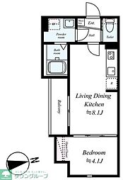 GRADUS拝島 2階1LDKの間取り
