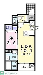 ラ・シモーヌ・メゾン　ＭＨ 1階1LDKの間取り