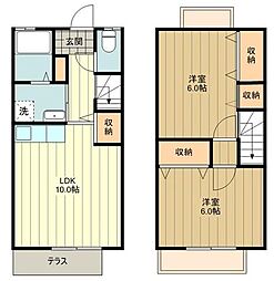 コート西砂 2LDKの間取り