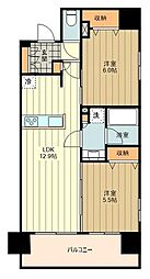ラグゼナ八王子横山町 4階2LDKの間取り