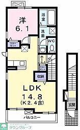 アティード 2階1LDKの間取り