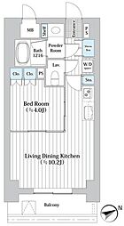キングストンパレス立川 6階1LDKの間取り