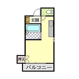 ＴＫビル 3階ワンルームの間取り