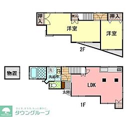 松貸家 1階2LDKの間取り