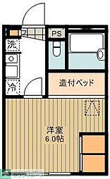プライムコート中神 2階1Kの間取り