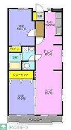 エルグレイス 3階2LDKの間取り
