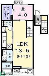 ル　シエル　I 4階1LDKの間取り