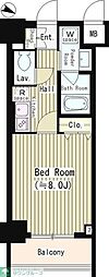 ベルヴュコート立川 6階1Kの間取り