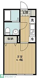 西武秩父線 飯能駅 徒歩9分の賃貸アパート 2階1Kの間取り