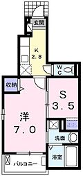 エアリーメゾン 1階1SKの間取り