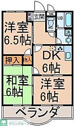 パークヒルマンション 3階3DKの間取り