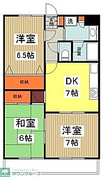 クラウンハウス 3DKの間取図画像