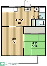 浅見ハイツ 2DKの間取図画像