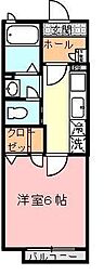アクアハイツ 1Kの間取図画像