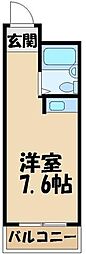 JPアパートメント飯能 ワンルームの間取図画像