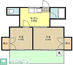 メゾンジュンアサヒ 2Kの間取図画像