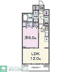 ラピス飯能 1LDKの間取図画像