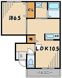 コンフォートスクウェアB 1LDKの間取図画像