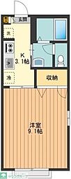 ソレーユA 1Kの間取図画像