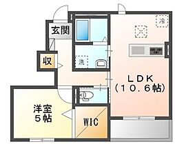 ラフェリア 1LDKの間取図画像