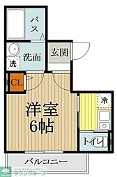MELDIA西立川 1Kの間取図画像